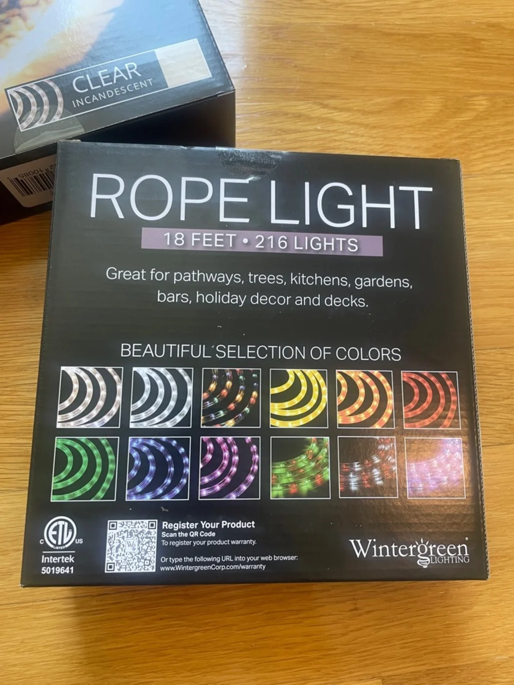 NWT New with Tags Wintergreen Lighting Clear Incandescent Rope Lighting Set